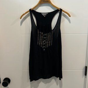 ROXY black beaded tank top size small